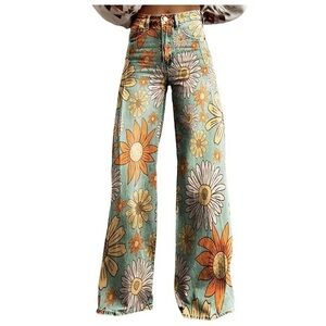 Floral Boot Cut Pants